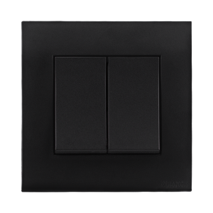 2Gang 1Way Akoya Black
